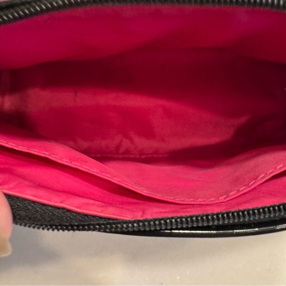 Kate Spade Black Patent cosmetic Pouch/bag NEW zip close, pink interior - Picture 8 of 13